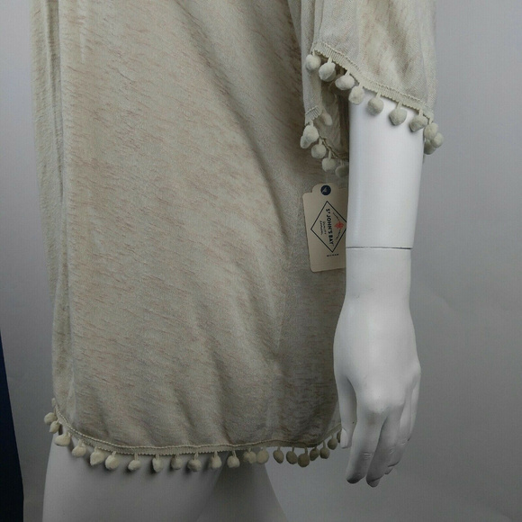 St Johns Bay Kimono Pom Pom 1X NWT - Picture 7 of 7